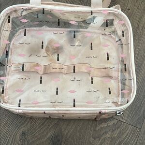 Mary Kay Clear Makeup Bag with Pink and Black Design